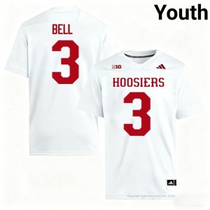 IU #3 Jaylen Bell Game-Day Jersey | Youth White Player Foottball Premium Embroidered 85122793