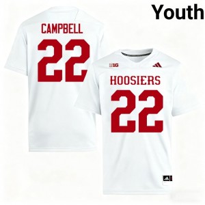 Jayreon Campbell #22 Jersey | Indiana Hoosiers Youth White Premium Embroidered College Football 42600565