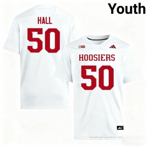 IU #50 Jhrevious Hall Game-Day Jersey | Youth White High School Foottball Premium Embroidered 19151479