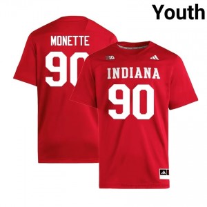 J'mari Monette #90 Jersey | Indiana Hoosiers Youth Crimson Premium Embroidered High School Foottball 55750585