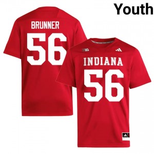 #56 Joe Brunner Hoosiers Jersey | Youth Crimson High School Stitched Football Collection 97994354
