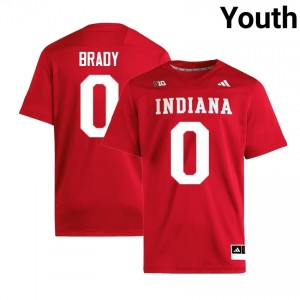 Authentic Jonathan Brady Jersey | #0 Crimson IU Hoosiers Youth Foottball Stitched & Licensed 99474074