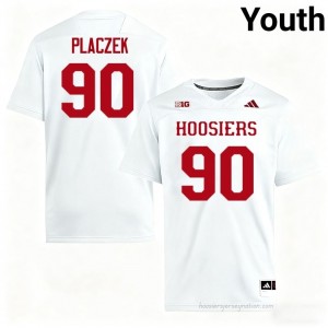 #90 Josh Placzek Hoosiers Jersey | Youth White University Stitched Foottball Collection 35696356