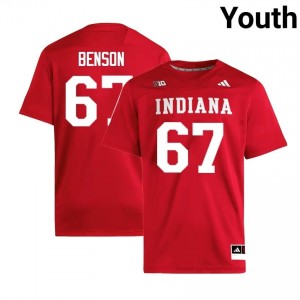 Authentic Kahlil Benson Jersey | #67 Crimson IU Hoosiers Youth Foottball Stitched & Licensed 90101996