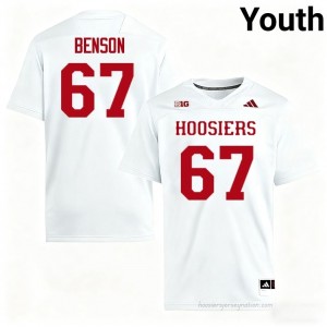 IU #67 Kahlil Benson Game-Day Jersey | Youth White University Foottball Premium Embroidered 11071582