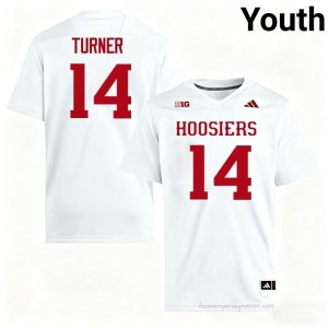 #14 Kaiden Turner Hoosiers Jersey | Youth White NCAA Stitched Foottball Collection 63761177