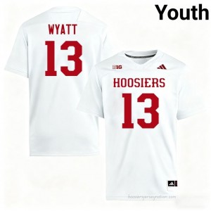 IU #13 Kellan Wyatt Game-Day Jersey | Youth White High School Foottball Premium Embroidered 31915367