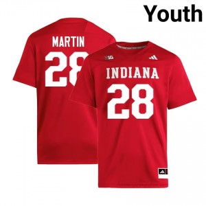 Khobie Martin #28 Jersey | Indiana Hoosiers Youth Crimson Premium Embroidered High School Foottball 89650181
