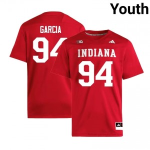 Kyler Garcia #94 Jersey | Indiana Hoosiers Youth Crimson Premium Embroidered College Foottball 12287775