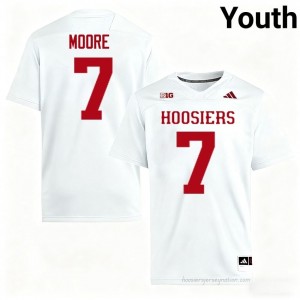 IU #7 Louis Moore Game-Day Jersey | Youth White NCAA Foottball Premium Embroidered 61088616