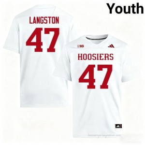 IU #47 Mark Langston Game-Day Jersey | Youth White University Foottball Premium Embroidered 72900999