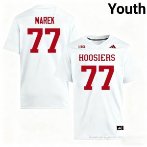 IU #77 Matt Marek Game-Day Jersey | Youth White College Foottball Premium Embroidered 61223322