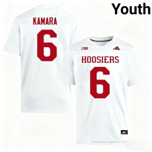 #6 Mikail Kamara Hoosiers Jersey | Youth White College Stitched Foottball Collection 95935413