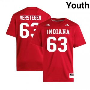 Authentic Mitch Verstegen Jersey | #63 Crimson IU Hoosiers Youth Foottball Stitched & Licensed 38027042