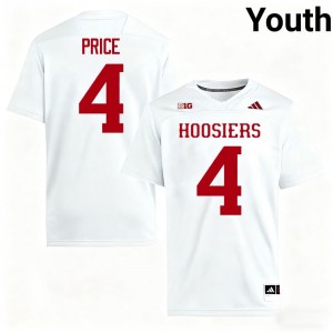 Myles Price #4 Jersey | Indiana Hoosiers Youth White Premium Embroidered NCAA Football 85347125