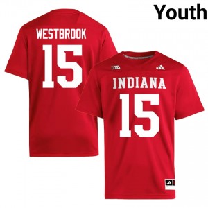 IU #15 Nick Westbrook Game-Day Jersey | Youth Crimson NCAA Football Premium Embroidered 28862932