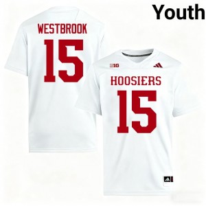 Authentic Nick Westbrook Jersey | #15 White IU Hoosiers Youth Football Stitched & Licensed 73724991