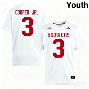 #3 Omar Cooper Jr. Hoosiers Jersey | Youth White High School Stitched Foottball Collection 90687900