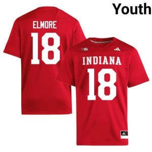 IU #18 Parker Elmore Game-Day Jersey | Youth Crimson College Football Premium Embroidered 42387368