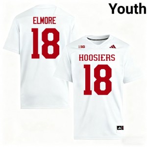 Authentic Parker Elmore Jersey | #18 White IU Hoosiers Youth Football Stitched & Licensed 22460476