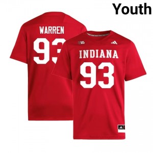 Authentic Quinn Warren Jersey | #93 Crimson IU Hoosiers Youth Foottball Stitched & Licensed 76996549
