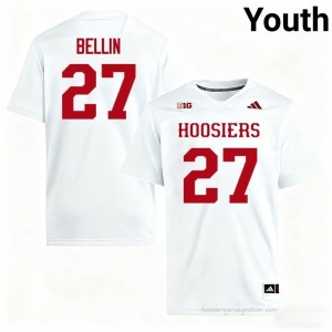 #27 Reece Bellin Hoosiers Jersey | Youth White University Stitched Foottball Collection 65760485