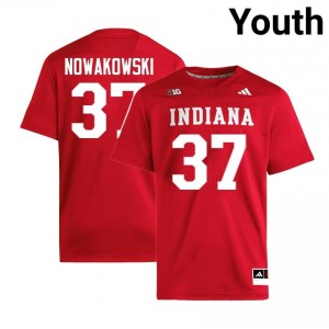 Riley Nowakowski #37 Jersey | Indiana Hoosiers Youth Crimson Premium Embroidered NCAA Foottball 35280738