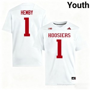 #1 Roman Hemby Hoosiers Jersey | Youth White College Stitched Foottball Collection 86491107