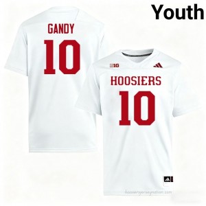 IU #10 Ryland Gandy Game-Day Jersey | Youth White High School Foottball Premium Embroidered 91774640