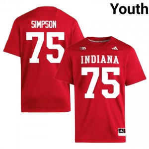 IU #75 Sam Simpson Game-Day Jersey | Youth Crimson University Football Premium Embroidered 94602986