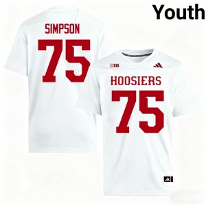 Authentic Sam Simpson Jersey | #75 White IU Hoosiers Youth Football Stitched & Licensed 91719453
