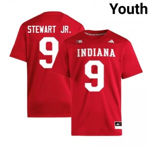 Authentic Seaonta Stewart Jr. Jersey | #9 Crimson IU Hoosiers Youth Foottball Stitched & Licensed 41506969