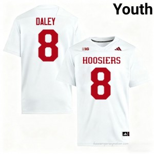 IU #8 Stephen Daley Game-Day Jersey | Youth White College Foottball Premium Embroidered 52949200