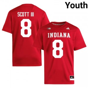IU #8 Stevie Scott III Game-Day Jersey | Youth Crimson College Football Premium Embroidered 73545552