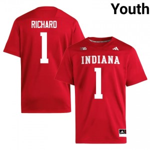 #1 Turbo Richard Hoosiers Jersey | Youth Crimson College Stitched Football Collection 52184532