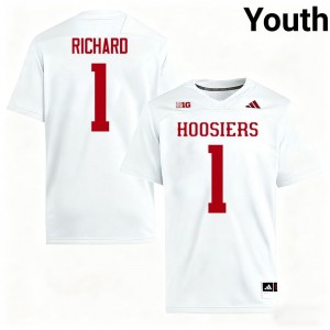 Turbo Richard #1 Jersey | Indiana Hoosiers Youth White Premium Embroidered University Football 35184507