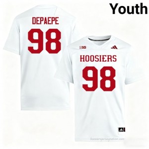 IU #98 William Depaepe Game-Day Jersey | Youth White University Foottball Premium Embroidered 76532479