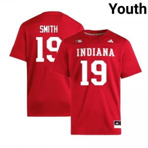 Zacharey Smith #19 Jersey | Indiana Hoosiers Youth Crimson Premium Embroidered College Foottball 66507885