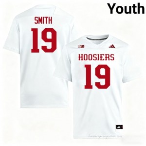 #19 Zacharey Smith Hoosiers Jersey | Youth White NCAA Stitched Foottball Collection 36545667